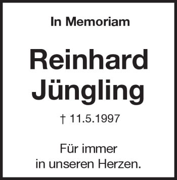 Traueranzeige von Reinhard Jüngling von Heidenheimer Zeitung